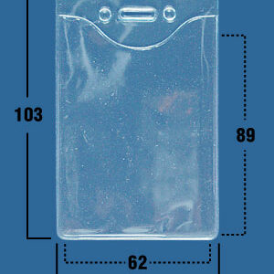 Кармашек для бейджа без крепления жесткий вертикальный 506-F2 (62x89)