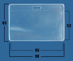 Кармашек для бейджа без крепления тонкий горизонтальный IDR-01 (95х52)