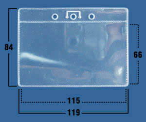 Кармашек для бейджа без крепления тонкий горизонтальный IDR05 (115х66)